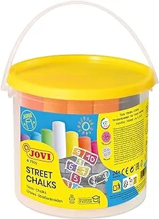 Jovi Jumbo Street Chalks Class Color 21Pcs Bucket Assorted Colors (White 3pc + Blue 3pc + Green 3pc + Red 3pc + Violet 3pc and Orange 3pc)