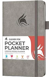 Clever Fox Pocket Planner Weekly – Undated Monthly Goal Planner and Calendar for Increasing Productivity, Mini Planner Perfect for Purse, Size: 3.7