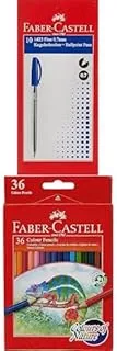 Faber castell ballpen blue box of 10 + Colour Pencils 36 In A Cardboard Box Assorted