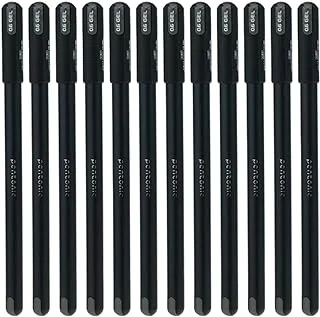 Pentonic Gel Pen Box Pack | Tip Size 0.6 mm | Click Off Mechanism With Black Matte Finish Body | Quick Dry, Waterproof Ink For Smooth Writing Experience | Black Ink, Pack Of 12