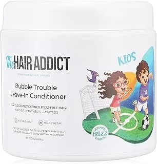 بلسم Bubble Trouble Leave in Conditioner – 250 مل-كريم الشعر المرطب والتصفيف والتحكم في التجعد| تعريف للشعر |غني بالمورينجا والبانثينول والأفوكادو | لا يسبب الدموع | 0% كبريتات، سيليكون، بارابين