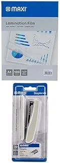 Maxi A4 Lamination Film 216 X 303 Mm100 Piece + 45 Stapler With Staple Pin Set 30 Sheets