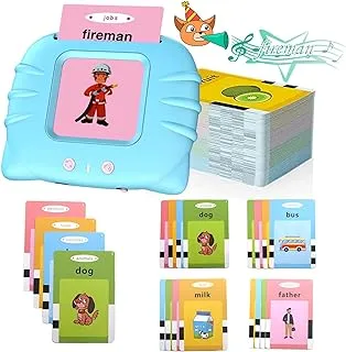 Talking Flash Cards,112 PCS Audible Flash Cards Toy with Sound Effects for 2 3 4 5 Years Old Kids, Educational Learning Resource Electronic Interactive Toys Birthday Gift for 2-5 Year Old Kids