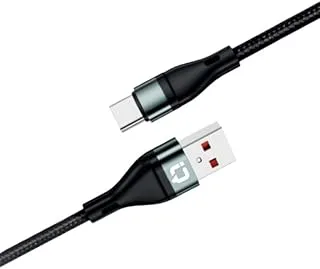 IQ TOUCH 1-Meter USB-A to USB-C Charging Cable, Nylon Braided Cable, 3.1A Fast Charging, Long Bend Lifespan, Multiple Circuit Protection, Fast Charging & Data Transfer Cable, Black