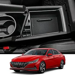 ANFOKAS لملحقات Hyundai Elantra 2021 2022 2023 (غير مناسبة لخط فرامل اليد N) وحدة التحكم المركزية في السيارة ومسند الذراع وصندوق تخزين منظم وغطاء مسند الذراع