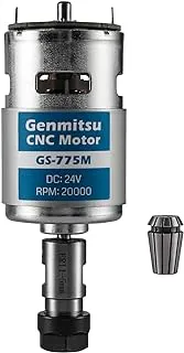 Genmitsu GS-775M 20000RPM 775 محرك مغزل CNC مع مجموعة كوليت ER11 5 مم، ملحقات مطورة CNC 3018، DC 24V، طاقة عالية، قمع الضوضاء، محرك DC كهربائي لآلة التوجيه CNC 3018