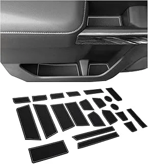 JKCOVER Center Console Liner Compatible with (2019-2022) Chevy Silverado/GMC Sierra 1500 and 2020-2022 Silverado/Sierra 2500/3500 HD Door Cup Holder Accessories (Crew Cab with Bucket Seat) Gray Trim