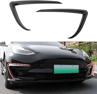 Xipoo Fog Light Trim Compatible with Tesla Model 3 Fog Light Trim Front Fog Light Cover Eyebrow Cover Trim Frame Exterior Decoration Replacement for 2017-2023 Tesla Model 3 Accessories (Matte Black)