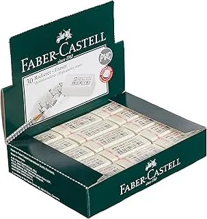 Faber-Castell PVC-Free Eraser Medium, Soft Eraser|For erasing performance for School, Office and Home 30pcs/Box|Dust Free Eraser