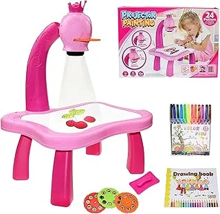 FitBest Drawing Projector Table for Kids, Trace and Draw Projector Toy with Light & Music, Educational Early Learning Projection Drawing Table, Graffiti Children Projection Drawing Board