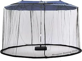 Mosquito Netting for Patio Umbrella 14FT Double Sided Patio Umbrella Canopy Netting &10X10 Ft gazebo (Black)(Does Not Contain Gazebo Patio Umbrella)