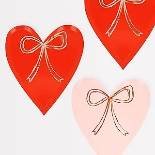 Meri Meri Heart With Bow Plates (Pack of 8)