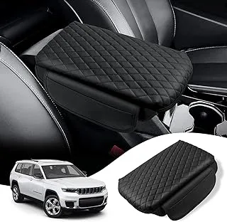 Rilsen Custom Fit for Center Console Cover Jeep Grand Cherokee L 2021 2022 2023 Armrest Cover Center Console Pad Interior Accessories Car Armrest Seat Box Cover Protector with Pockets Storage Bag