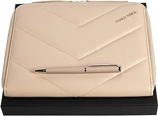 Hugo Boss Ballpoint Pen and A5 Conference Folder Set, Nude