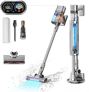 uwant Cordless Vacuum Cleaner with Auto Dust Collection Station, 6-Layer HEPA Filtration, Handheld Powerful 200AW Suction Floor Cleaning for Carpet, Hardwood, Lightweight, Grey