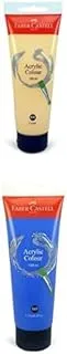 Faber-Castell Colour Paint 120 Ml Coral + Colour Paint 120 Ml Cobalt Blue