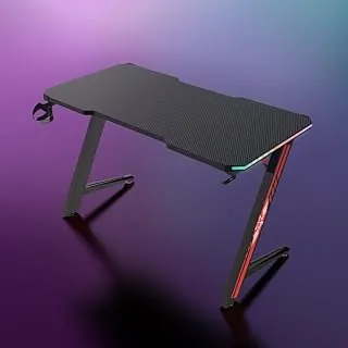 AWD Gaming Desk Table With RGB light, Computer Desk, Cup Holder and Headphone Hook Gamer Workstation Game Table. (ZS2-1400)