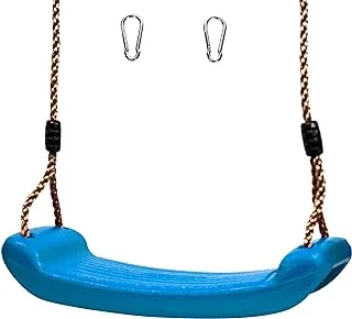 Squirrel Products Plastic Swing Seat with Rope - Blue