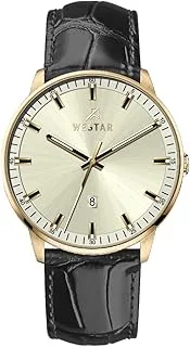 Westar Gents Quartz Champagne Dial 42mm Black Strap Watch - EX7598GPN102