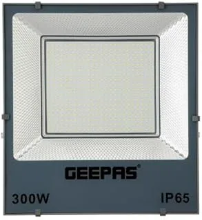 Geepas 300 W LED Flood Light- GESL55119| 24000 Lumens and 6500 K Color Temperature|270-Degree Rotating Bracket, Perfect for Outdoor Spaces, Parking Lot, Etc.| 2 Year Warranty, Black