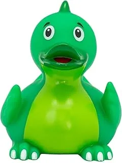 Lilalu Bath Toy Dino Duck Green : Bath time fun - Kids bath toy - Themed duck - Floating toy - Water-friendly toy