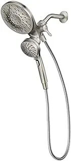 Moen Engage Magnetix Spot Resist Brushed Nickel Multi-Function Handshower and Rainshower Combo Featuring Magnetic Docking System, Shower Head with Handheld Spray, 26009SRN