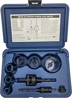 Disston E0103115 Boxed Blu-Mol Bi-Metal Hole Saw Kits, 9-Piece Electrician's Kit (metric)