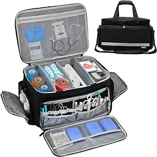 LEFOR·Z Home Health Nurse Bag Medical Bag Empty First Aid Storage with Detachable Divider Medical Supplies Bag for Nursing Student,Therapist,Doctors