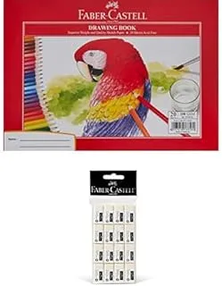 Faber-Castell Drawing Book A4 20 Sheets + ERASER SMALL POLY BAG OF 16PC