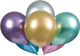 Unique Party Platinum Latex Balloons-28cm-Assorted Colors-Pack of 6 (56784)