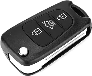 JZS Car Remote Key 3 Button Replacement Uncut Keyless Entry Remote Control Car Key Fob Shell Case For KIA Rio, Rio K2, Rondo, Soul, Sportage, Ceed, CeedPro, Cerato, Picanto,Center Groove Blade