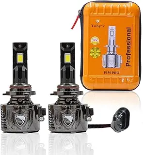 Toby’s New Led P150 Pro 9006 2 Pieces 300W Original Tested LED Headlight Bulb Power Assembly with 30000 Lumens,150W/Piece and 15000Lumes/Piece Xtreme Bright Diamond White Color With Temperature 6500K