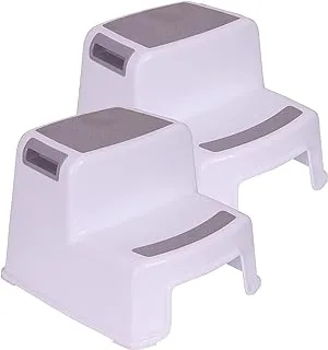 McMola 2 Step Stool | 2 Pack | for Toddlers Non Slip Sturdy Double Step Up For Kids Safe Toddler Loo Potty Toilet Training in The Bathroom Kitchen and Home