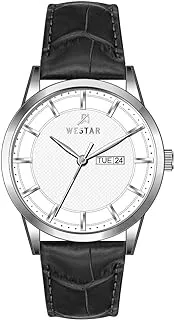 Westar Gents Quartz White Dial 42mm Black Strap Watch - EX7600STN101