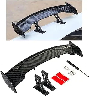 Car Mini Spoiler Wing, Car Tail Wing,Carbon Fiber Texture Car Mini Tiny Trunk Spoiler Without Perforation,9.8 Inch Carbon Fiber Tail Wing Spoiler Wing Decoration for Most Cars