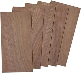 Craftiff Walnut Wood Sheets Thin Lumber, Black Dark Unfinished Board for Crafts - Pack of 5 by