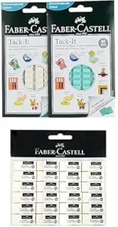 Faber-castell reusable tack it green/white pack of 2 + ERASER SMALL POLY BAG OF 24PC