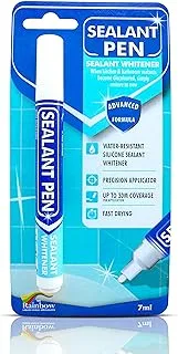 Sealant Pen White Caulk Marker: Waterproof Silicone Colorant Paint, Stain Remover, Sink, Kitchen, Shower, Bathroom Tile - White, Narrow 5mm Tip