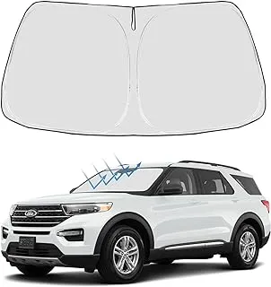 Front Windshield Sunshade Foldable Sun Visor Protector Custom Fit 2023 2022 2021 2020 Ford Explorer SUV, ST XLT, Limited, Platinum Accessories 2023 Upgrade