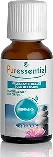 Puressentiel Essential Oils for Diffusion | Infused with Meditation Blend| Enriched with CeylonCinnamon, Asia Rosewood, Atlas Cedar and Elemi | 100% Natural Formula | 30ml