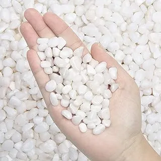 2.7 lb Pebbles Polished Gravel-Aquarium Gravel River Rock,Natural Decorative Polished White Stones 3/8