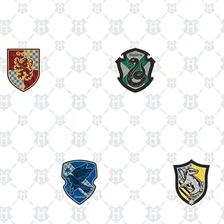 ورق جدران قابل للتقشير واللصق من RoomMates RMK11262RL Harry Potter House Crest، أحمر، أزرق