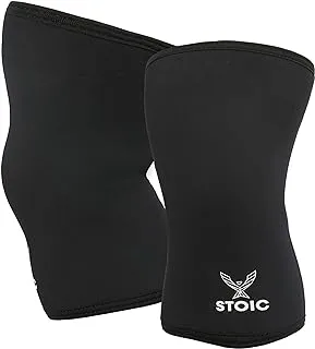 Knee Sleeves for Powerlifting - 7mm Thick Neoprene Sleeve for Bodybuilding, Weight Lifting Best for Squats, Cross Training, Strongman Professional Quality & Ultra Heavy Duty (Pair) by Stoic (Small)