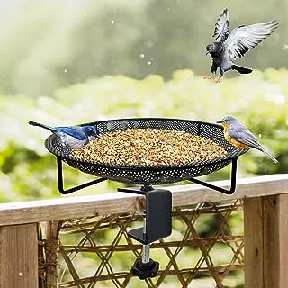 CQAIRIOU Hanging Bird Feeder Tray,Widen Size to 11.8” More Larger Bird Feeder Stainless Steel Mesh Tray,Wild Bird Feeder for Outside Hanging Seed Platform