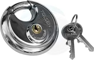 70mm Stainless Steel Armor Brass Cylinder Disc Padlock Round Lock 2Key