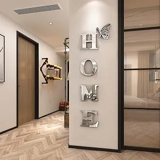 BPA Home Wall Decor Letter Signs Acrylic Mirror Wall Stickers Wall Decorations for Living Room Bedroom Home Decor Wall Decals (Silver, 47.2 X 15.7)