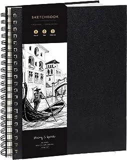 Artist’s Sketchbook Hardcover – 200GSM Very Thick Paper – Large, Spiral Sketch Book for Drawing and Mixed Media – Sketch Pad, Art Book - 8.25 x 11.4, 40 Sheets / 80 Pages