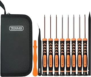 TECKMAN 11 in 1 Torx Screwdriver Set with T3 T4 T5 T6 T7 T8 T9 T10 Security Torx Screwdriver & Tweezer,Magnetic Screwdrivers Precision Repair Kit for Xbox,PS4,Macbook,Computer,Ring Doorbell & Knife