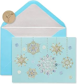 Papyrus Holiday Cards Boxed, Hanging Glitter Snowflakes (12-Count)