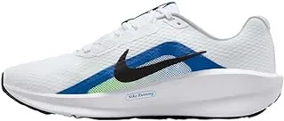 Nike Men's Downshifter 13 Running Shoes, White Black Star Blue Green Strike, 7.5 UK